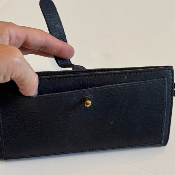Madewell The Leather Post Wallet dark navy blue - Picture 6 of 11